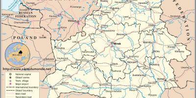 بیلاروس ملک کا نقشہ
